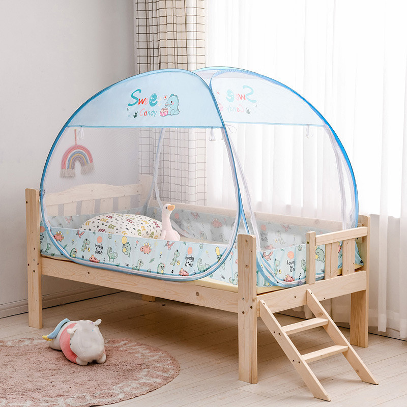 Kids Outdoor Tent - Yurt เด็กมุ้งกันยุงประตูคู่แรเงา Anti-Fall เปลมุ้งกันยุงซิปคู่พับมุ้งกันยุงเต็นท์กลางแจ้ง
