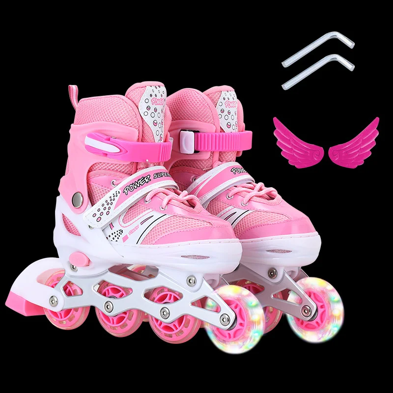 Kids Outdoor Quad - รองเท้าสเก็ตล้อเลื่อนแบบสองแถว 4 ล้อ ปรับขนาดได้ สำหรับเล่นกีฬากลางแจ้ง เด็กชาย