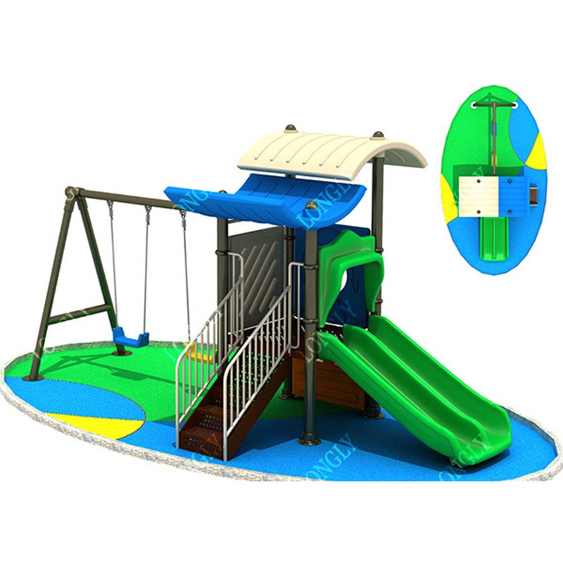 Kids Outdoor Swing And Slide - สไลเดอร์เด็กแฟชั่นพร้อมชิงช้า สไลเดอร์พลาสติกสำหรับโรงเรียนและสวน สนามเด็กเล่นเชิงพาณิชย์กลางแจ้ง รับน้ำหนักได้มาก