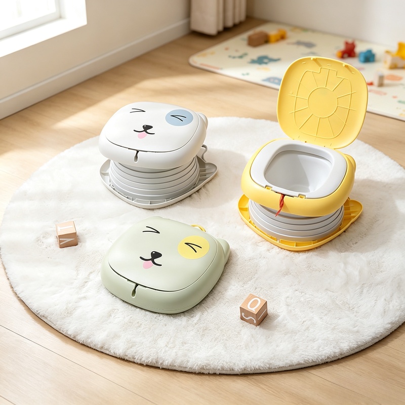 Kids Outdoor Urinal - กระโถนฝึกเด็กแบบพับได้ พกพาสะดวก ปิดสนิท ป้องกันกลิ่น ป้องกันการรั่วซึม โถปัสสาวะเด็กสำหรับใช้ในรถยนต์