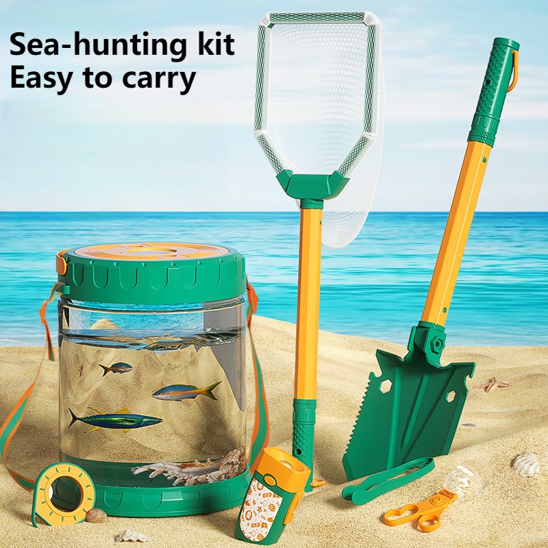 Kids Outdoor Nature Play - เซ็ตจับทะเลของเล่นเด็กเล่นชายหาดชุดผจญภัยกลางแจ้งอุปกรณ์คลิปหนีบหอยนางรมสำหรับของเล่นเด็กผู้ปกครองริมทะเล