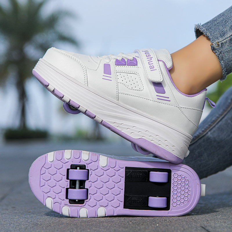 Kids Outdoor Quad - Roller Skates เด็ก 4 ล้อรองเท้าผ้าใบเด็กรองเท้าสาว Quad