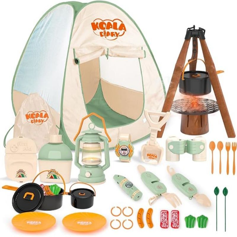 Kids Outdoor Tent - เด็กชุดตั้งแคมป์เด็กวัยหัดเดินของเล่นสําหรับเด็ก Campfire Camping ของเล่นสําหรับเด็กในร่มกลางแจ้ง Pretend Play