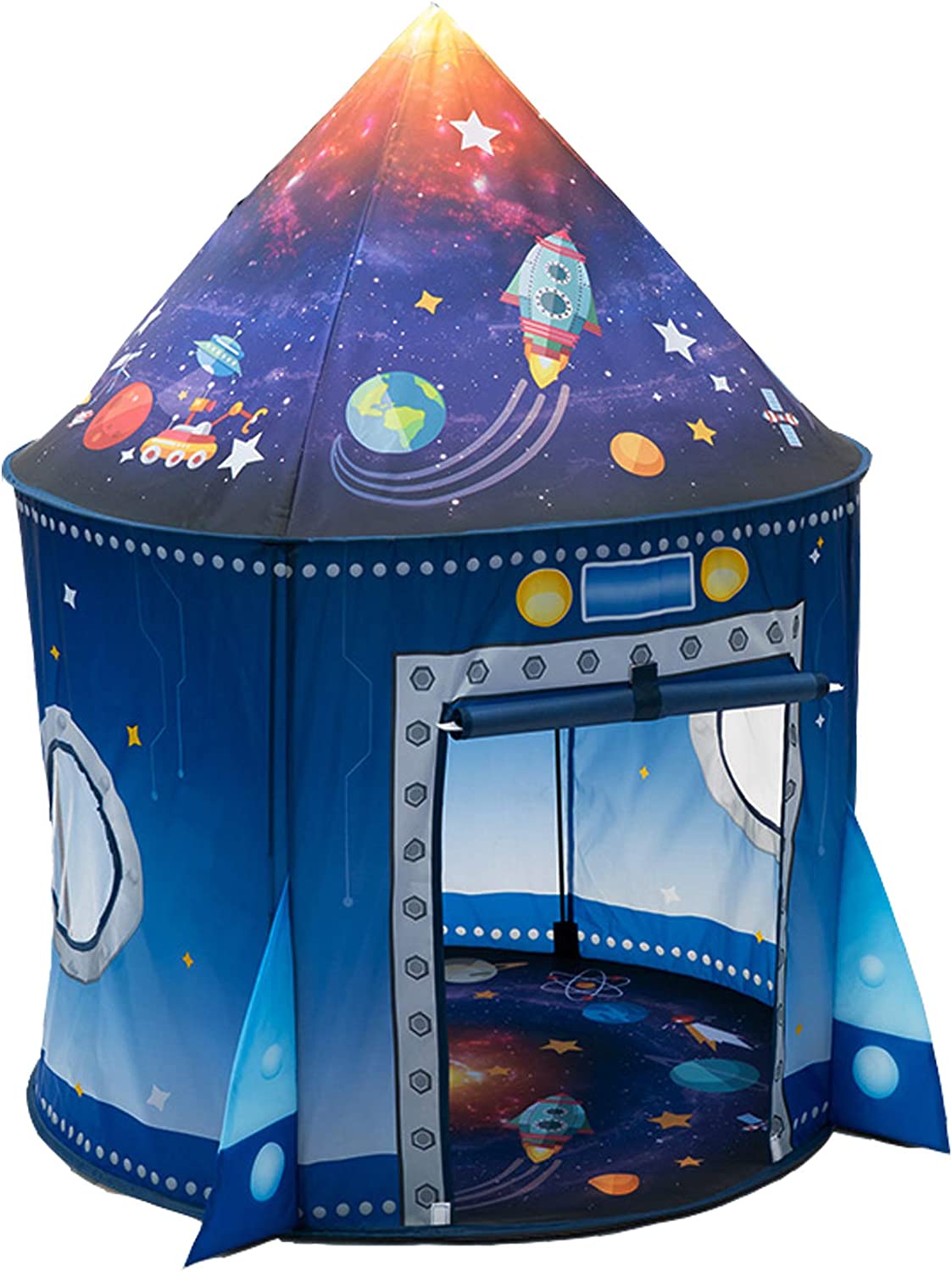 Kids Outdoor Tent - เรือจรวดเด็กเต็นท์ Pop Up เล่นเต็นท์ของเล่นสําหรับเด็กพื้นที่ขนาดใหญ่ในร่ม Pretend Playhouse