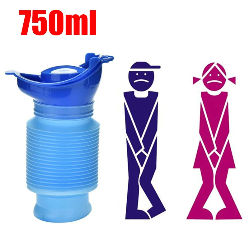 Kids Outdoor Urinal - กระโถนปัสสาวะพกพาแบบยืดหดได้ ขนาด 750 มล. สำหรับผู้ใหญ่ เด็ก