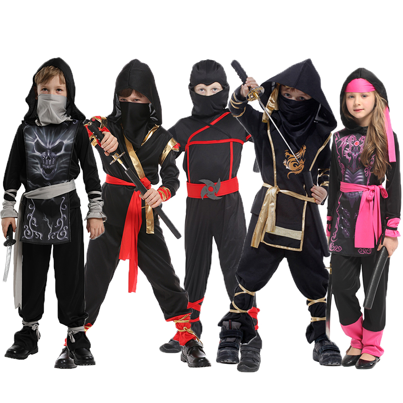 Kids Outdoor Ninja Equipment - ญี่ปุ่นโบราณ Samurai ชาย Dragon เครื่องแต่งกายนินจานักรบหญิงคอสเพลย์ Carnival