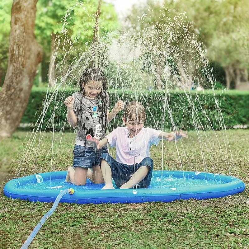 Kids Outdoor Clubhouse - แผ่นพ่นน้ำสำหรับเด็กเล่น ขนาด 100 ซม. แผ่นพ่นน้ำเป่าลมสำหรับชายหาด ของเล่นกลางแจ้ง