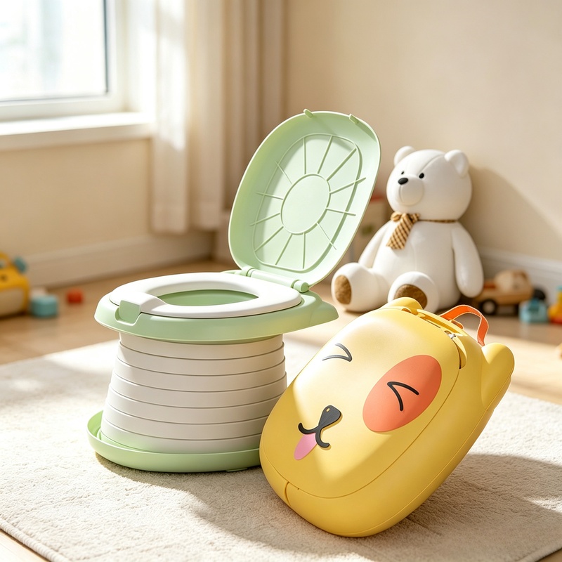 กระโถนฝึกเด็กแบบพับได้ พกพาสะด - Kids Outdoor Urinal บทวิจารณ์และราคา