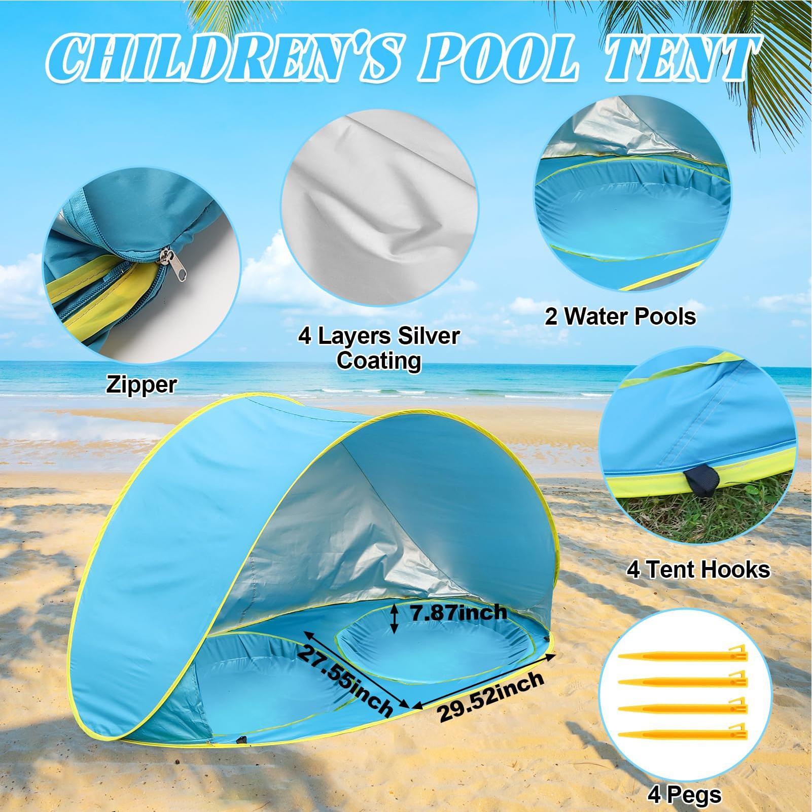 เต็นท์ชายหาดสำหรับเด็กพร้อมสระ - Kids Outdoor Tent บทวิจารณ์และราคา