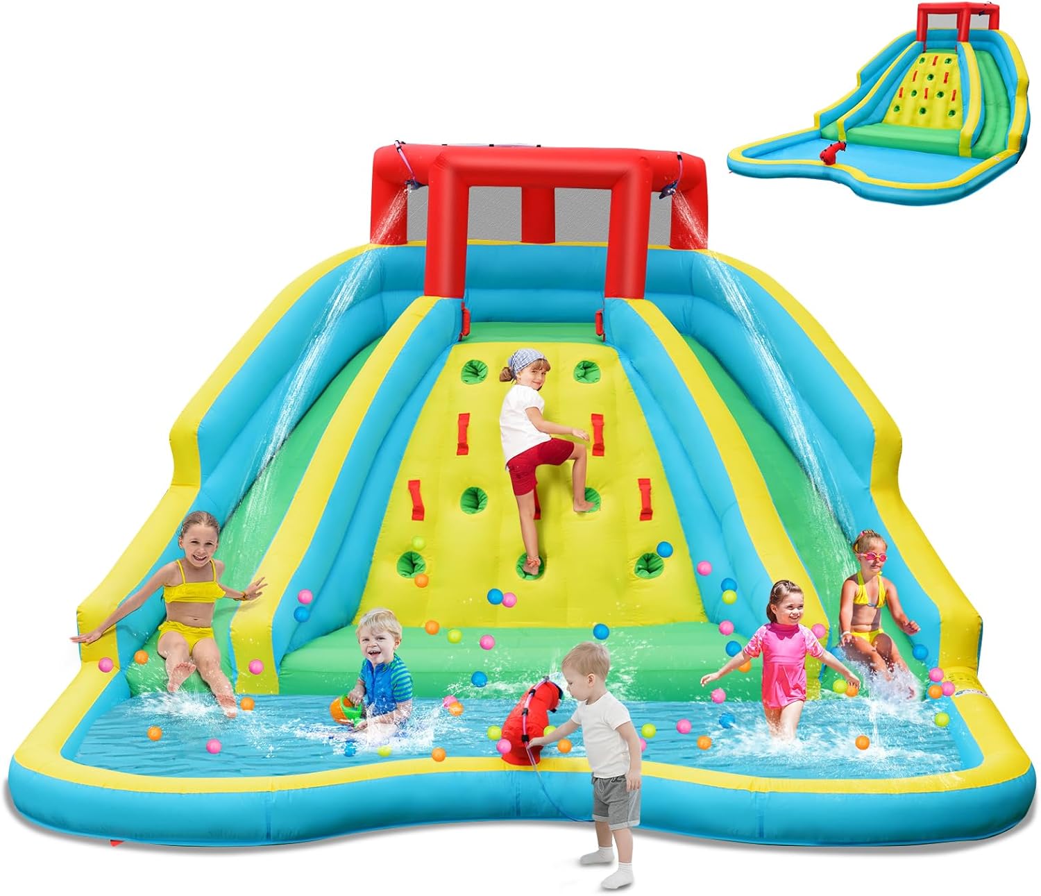 สไลเดอร์น้ำเป่าลมขนาดใหญ่สำหรั - Kids Outdoor Climbing บทวิจารณ์และราคา