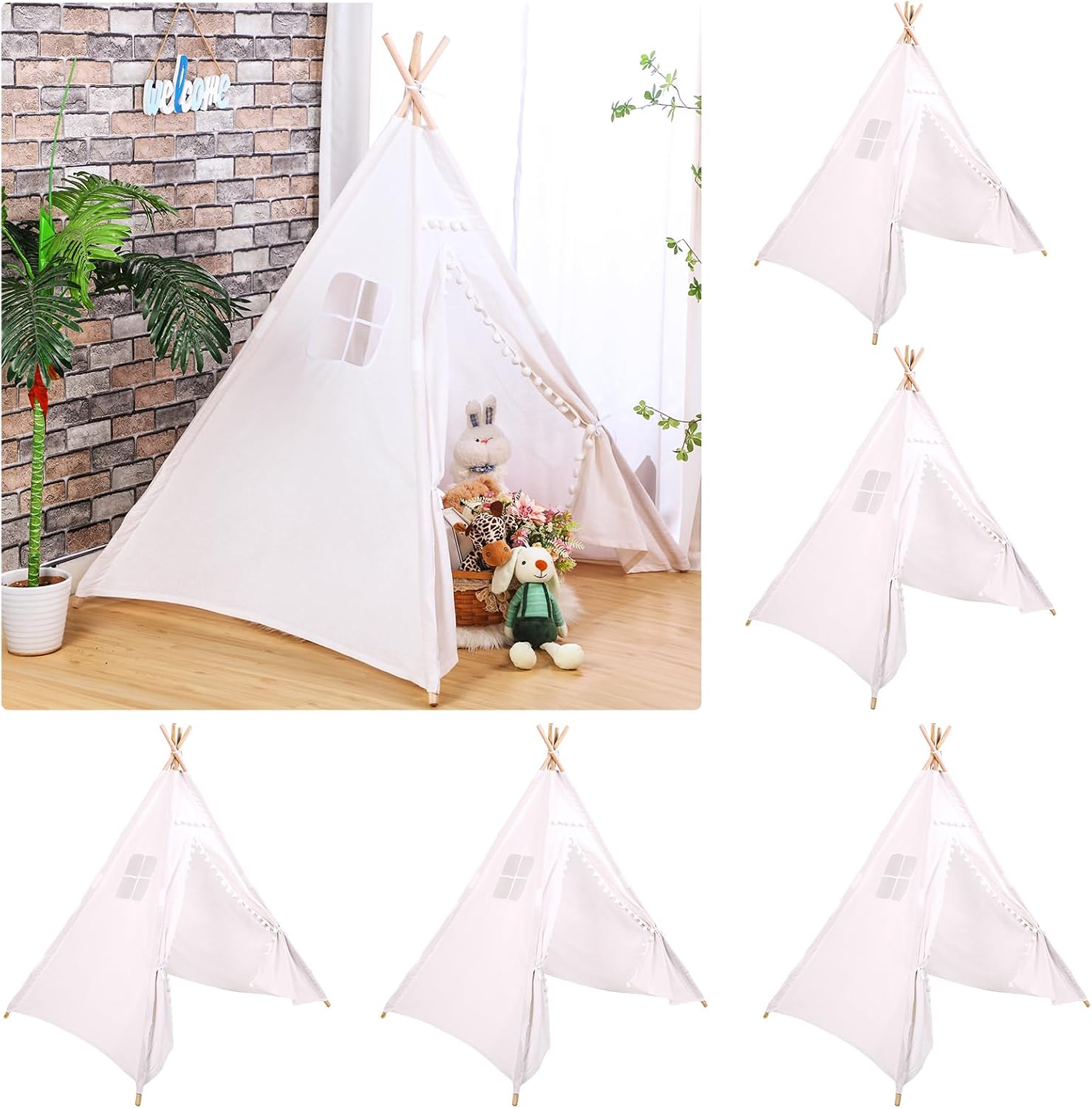 Windyun 6 Pcs Kids Teepee Tent - Kids Outdoor Tent บทวิจารณ์และราคา