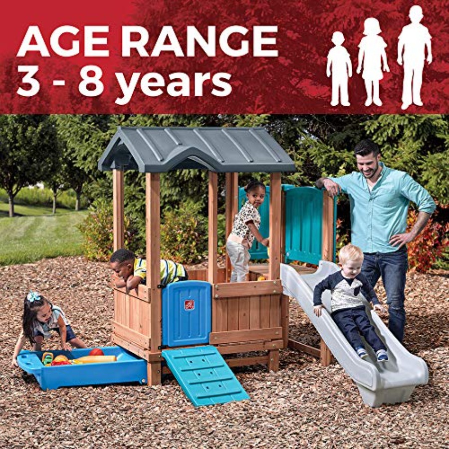 บ้านเด็กเล่นและสไลเดอร์ในป่า,  - Kids Outdoor Swing And Slide บทวิจารณ์และราคา