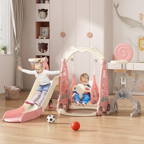 ชุดสไลเดอร์และชิงช้า 6 in 1 สำ - Kids Outdoor Swing And Slide บทวิจารณ์และราคา