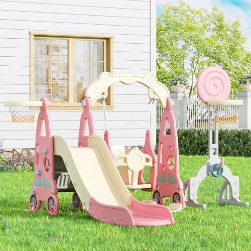 ชุดสไลเดอร์และชิงช้า 6 in 1 สำ - Kids Outdoor Swing And Slide บทวิจารณ์และราคา