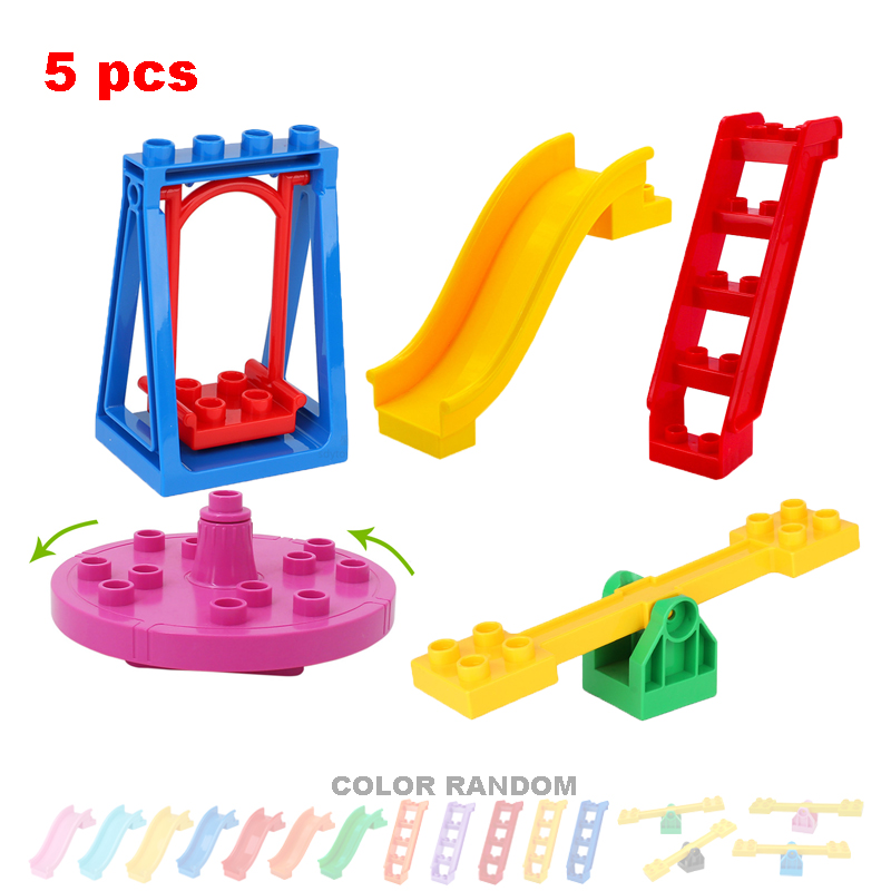 บล็อกอาคารขนาดใหญ่สนามเด็กเล่น - Kids Outdoor Swing And Slide บทวิจารณ์และราคา